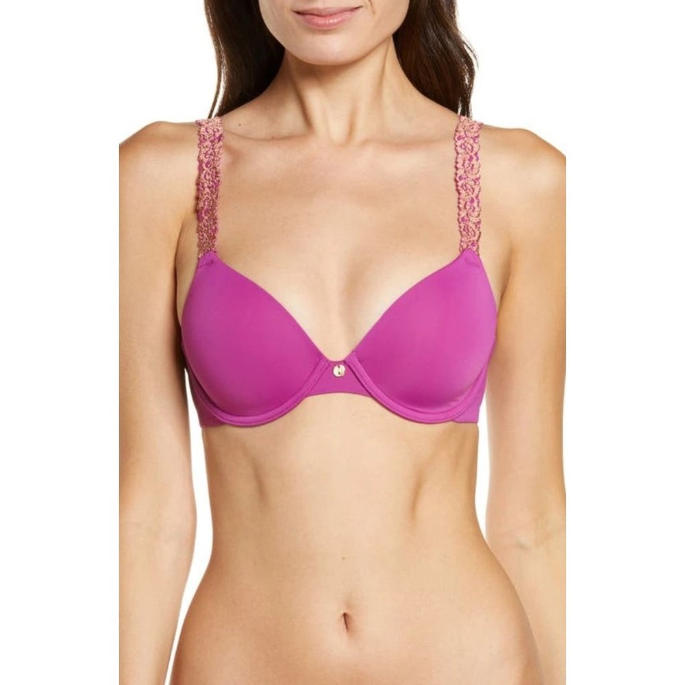 NATORI Rose Dream Custom Coverage UW T-Shirt Bra Purple 34D #731080 NEW
